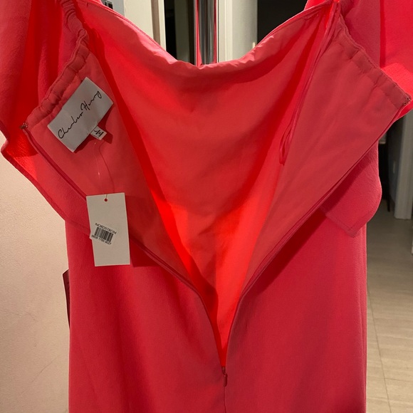 Charles Henry Hot Pink Off Shoulder Cocktail Dress - Picture 7 of 9